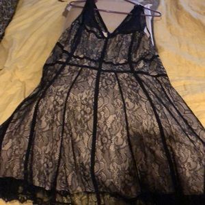 Black lace and cream dress